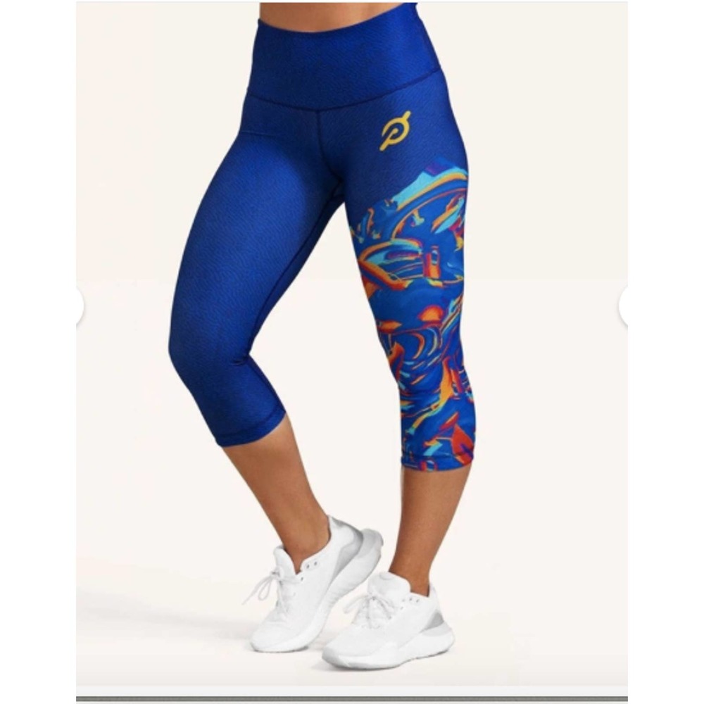 WITH For Peloton Black History Month Crop Leggings Blue Size XS High Rise